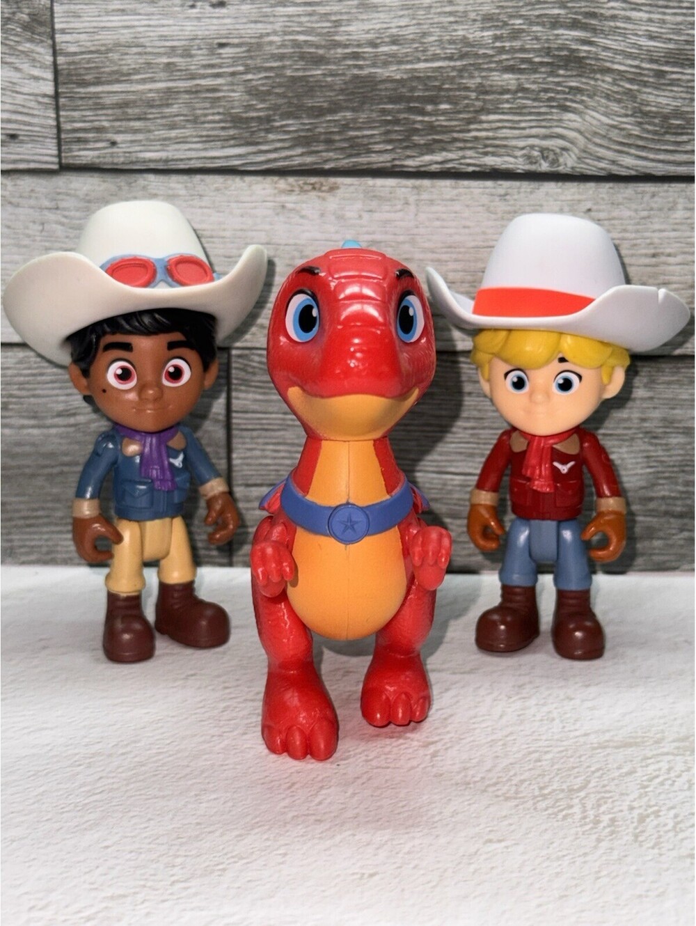 Dino Ranch Figures Lot of 3 Jon Min Miguel Blitz Dinosaur Disney Jr Toys